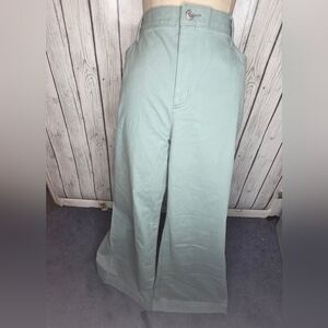 Wide Leg High-Waist Pants in Mint Green